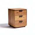 Wooden nightstand with three drawers in natural oak finish 45 x 40 x 45cm