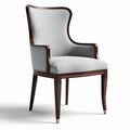 Wooden frame accent chair with gray upholstery and tapered legs 70 x 60 x 100cm