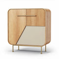 Wooden sideboard with metal legs in natural finish and modern design 80 x 40 x 85cm