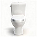 Two-piece white ceramic toilet with water-saving flush design 70 x 40 x 75cm