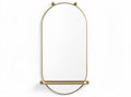 Brushed gold metal framed mirror with shelf 60 x 30 x 3cm